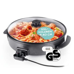GOURMETmaxx Pizza-Pfanne elektrisch 1500W schwarz mit Deckel