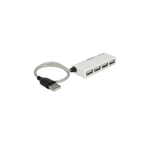 DELOCK USB-HUB 4-Port USB, silber, slim extern