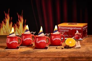 Feuerzangentasse 4er-Set, Rot - für Feuerzangenbowle