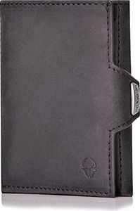 DONBOLSO NextGen Slim RFID Echtleder Geldbörse, 11 Karten, Münzfach, Herren Damen Minimalistische Geldbörse, Vintage Schwarz