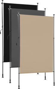 Allesin Senkrechtmarkise Außen, Vertikalmarkise ohne Bohren, Balkonrollo mit Handkurbel,150 x (220-300)cm, Stoffbreite 136 cm, Khaki