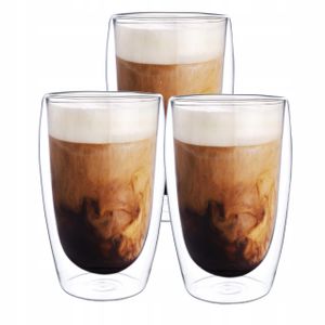 Thermoglas 450Ml Für Doppelten Milchkaffee 3X