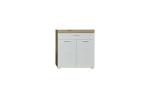 trendteam Garderobe Schuhschrank Amanda Asteiche Melamin/Weiß MDF HG TZ 91 x 97 x 38 cm