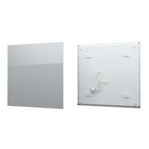 Fenix Infrarotheizung ECOSUN Platinum Grey 300 Watt (58,5 x 58,5 x 3,9cm), für Bad, Wohnraum, Schlafzimmer - Oberfläche aus Glas