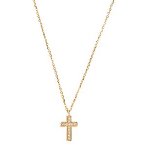 Xenox Damen 9K Gelbgold Halskette mit Kreuz-Anhänger mit Diamanten in goldfarben - XENOX Fashion - XG4413G
