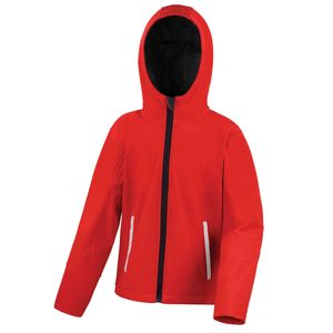 Result Core - "TX Performance" Softshelljacke mit Kapuze für Kinder RW10217 (140) (Rot/Schwarz)