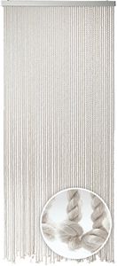 Kobolo Lanový záves Záves na dvere MARITIM White 54 prameňov, Terasa - Balkón, 90 x185/195 cm - Obdĺžnikový - Obývacia izba