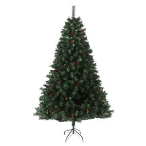 SVITA künstlicher Weihnachtsbaum Tannenbaum Deko Christbaum Kunstbaum PVC 210 cm Rote Beeren