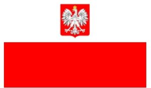 Fahne Polen mit Wappen 90x150 cm