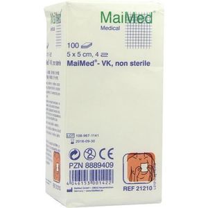 Maimed Vlieskompressen unsteril 4-lagig 100 Stück 5 x 5 cm