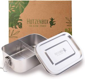 HOTZENBOX Brotdose Edelstahl | Premium | Mini 800ml | Trenner Auslaufsicher 2 Fächer/plastikfrei nachhaltig
