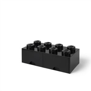 LEGO Aufbewahrungsbox mit Schublade mit 8 Noppen, schwarz