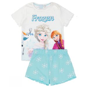 Frozen - Schlafanzug mit Shorts für Mädchen NS7439 (104) (Blau/Weiß/Orange)