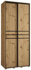 MEBLE KRYSPOL Davos 10 Schrank, zwei Türen - 235,2x110x45 cm - Artisan Artisan Schwarz