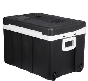 WOLTU Chladiaci box, prenosná mini chladnička, 50-litrový izolovaný box na udržiavanie tepla a chladu pre auto, dodávku, vozidlo, loď s kolieskami na kempovanie, cestovanie, rybárčenie - DC 12V a AC 220V čierna [energetická trieda F]