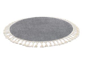 Teppich BERBER 9000 Kreis grau Franse berber marokkanisch shaggy Grau rund 160 cm