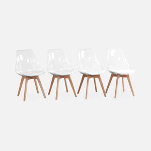 sweeek - 4er Set Stühle im skandinavischen Stil - Weiß