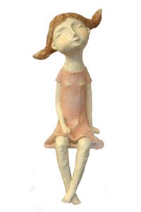 Kantenhocker Mädchen Emmy Dekofigur Figur Zierfigur 48 cm Skulptur Dekofigur