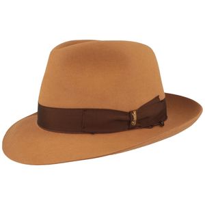 Borsalino edler Fedora Haarfilzhut mit mittelbreiter Krempe