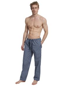 Götzburg Herren Pyjamahose Schlafanzughose Homewear Hose, Farbe:Blau, Größe:XL, Artikel:-624 blau / mittel / karo