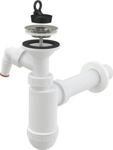 Sifon k umyvadlu Alcadrain A41P ø 40 mm s přípojkou a nerezovou mřížkou ø 63 mm