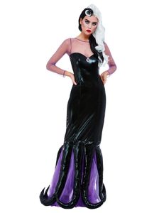 Krakendame-Kostüm für Damen Halloweenkostüm schwarz-violett