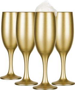 GLASMARK® Goldgläser Sektgläser 4-Set 150ml Große 4 Stück Champagner-Gläser Prosecco goldene Champagnergläser  - Hochwertige Qualität - ein zuverlässiger Hersteller