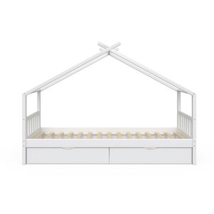 Vitalispa Hausbett Design, 90 x 200 cm mit 2 Schubladen, Weiß