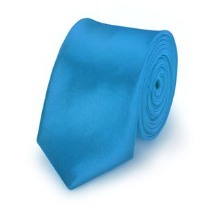 Krawatte Marineblau slim aus Polyester einfarbig uni schmale 5 cm