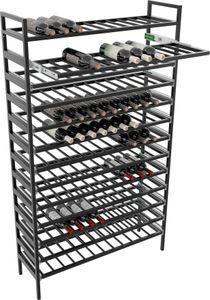 MetaloPro Regál na Víno Amarone – Černý Kovový Stojan na 156 Lahví, Rozšiřitelný Design, Ideální do Kuchyně, Sklepa nebo Baru – 170x100x30cm MetaloPro Regál na Víno Amarone – Černý Kovový Stojan na 156 Lahví, Rozšiřitelný Design, Ideální do Kuchyně, Sklepa nebo Baru – 170x100x30cm