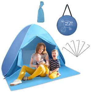 Jiubiaz Pop Up Strandmuschel Tent Strandzelt faltbar Wasserfest Windschutz UV 50+ Wurfzelt