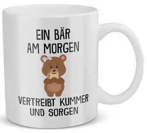 22Feels Bär Tasse Süßes Tier Spruchtasse Geschenk Wichteln Arbeitskollege Büro Humor Witzig Secret Santa Geburtstag Weihnachten Kaffeetasse Frauen Männer Haferl