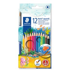 STAEDTLER Aquarellstift Noris Club aquarell 12er Kartonetui + 1 Pinsel