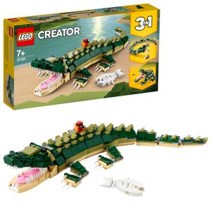LEGO 31121 Creator 3-in-1 Krokodil, Schlange oder Frosch, Spielzeug, Tierfigur zum Bauen, Tiere