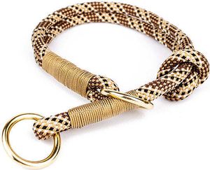 Hundehalsband Tierluxe Zugstopp Tau Seil Muddy Buddy – L Halsumfang 35 - 40 cm / Braun