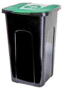Abfalltonne 50L Recycling Mülltonne mit Klappdeckel Mülleimer Mülltrennung Grün