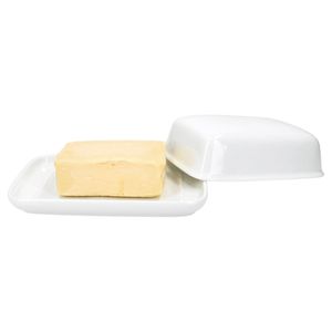 Van Well Avanti Butterdose mit Deckel weiß für 250g Butter-Schale Porzellan