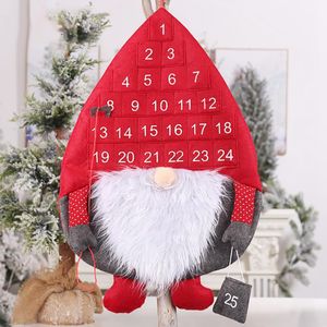 Weihnachten Advent kreative Kalender, Nordic Wald Alter Mann Kalender Rudolph Countdown-Kalender, Weihnachten Home Dekorationen, hängt Adventskalender, 24-Pocket-Countdown-Kalender