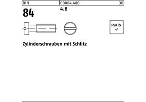 Zylinderschraube DIN 84/ISO 1207 Schlitz M 5 x 18 4.8