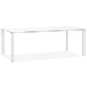 Kokoon® Stôl / rokovací stôl / kancelársky stôl WARNER 100x200x73 cm, sklo, biely, 94 kg