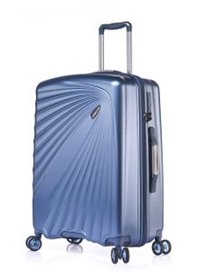 Verage KINETIC leichter Hartschalen-Koffer (L-76cm-127 Liter, Metallic Blau), TSA integriert, 4 Rollen ABS/PC Trolley mit Sicherheits-Reißverschluss