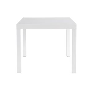 NATERIAL - Gartentisch ausziehbar LYRA - Ausziehtisch für 4 bis 6 Personen - 90/160x90 - Esstisch - Aluminium - mit Glasplatte - Weiß