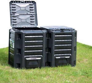 BEST HOME- Gartenkomposter Komposter Gartenkomposter Kunststoff Thermokomposter Compost Schnellkomposter Schwarz 1200 L9643