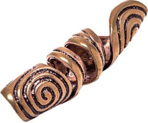 Große Haar Bartperle Swirl Lebens Spiralen Bronze 7681