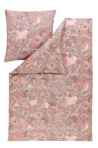 Estella Mako-Satin Bettwäsche 155x220 Elarda Paisley orange lachs 7437-390