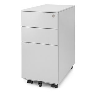 Ergotopia® Rollcontainer grau - abschließbarer Bürocontainer für Schreibtisch 60x30x52 cm (HxBxT) - Büro Container mit 3 Schubladen - Schreibtischcontainer abschließbar