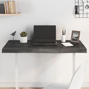 Tischplatte Dunkelgrau 100x40x6 cm Massivholz Eiche Behandelt