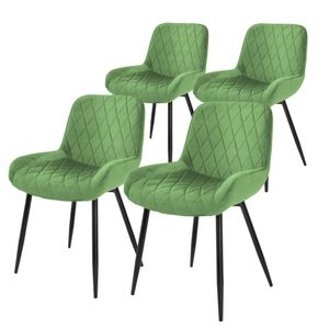ML-Design sada 4 jídelních židlí s opěradlem, šalvěj, ze sametu