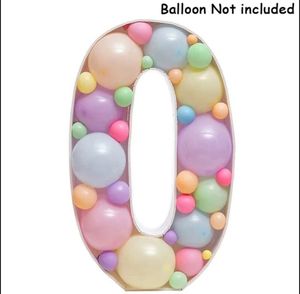 Party Deko Geburtstag Kindergeburtstag XXL Riesen Zahl 0 NULL 100cm runder Geburtsatag Babyparty Feier füllbar mit Ballons