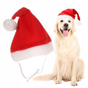 Weihnachtsmannmütze für Hunde mit verstellbarem Gummiband universal für Weihnachten